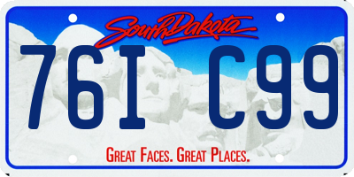 SD license plate 76IC99