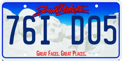 SD license plate 76ID05