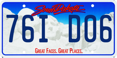 SD license plate 76ID06