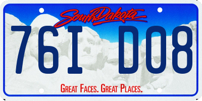 SD license plate 76ID08