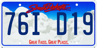 SD license plate 76ID19