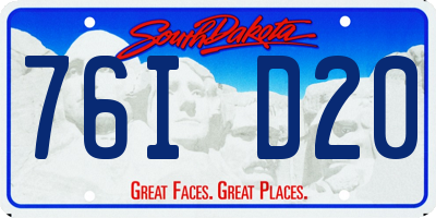 SD license plate 76ID20