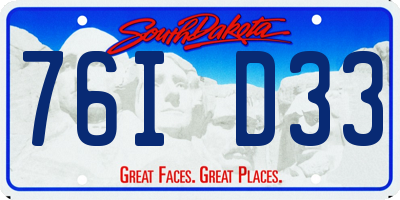 SD license plate 76ID33