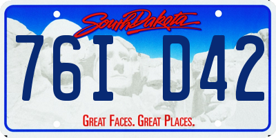 SD license plate 76ID42