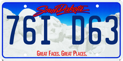 SD license plate 76ID63