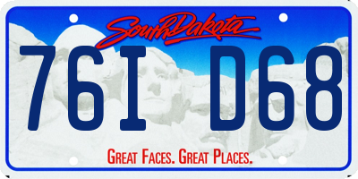 SD license plate 76ID68