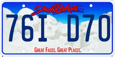 SD license plate 76ID70