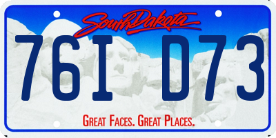 SD license plate 76ID73
