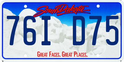 SD license plate 76ID75