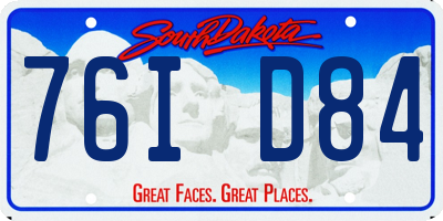 SD license plate 76ID84