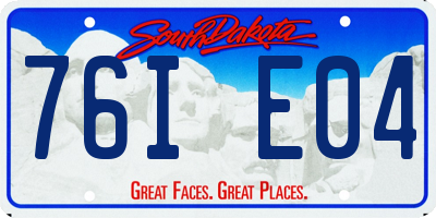SD license plate 76IE04