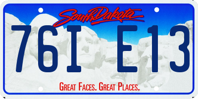SD license plate 76IE13