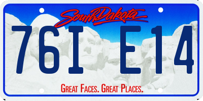 SD license plate 76IE14