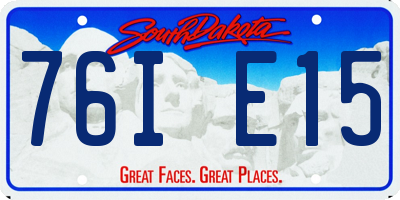SD license plate 76IE15