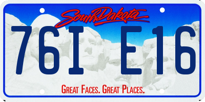 SD license plate 76IE16