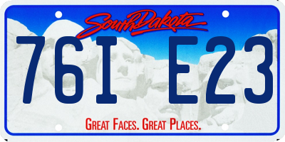 SD license plate 76IE23
