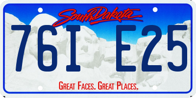 SD license plate 76IE25