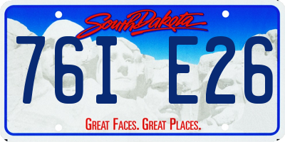 SD license plate 76IE26