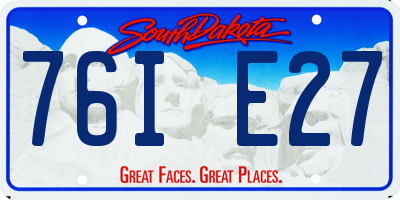 SD license plate 76IE27
