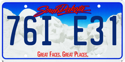 SD license plate 76IE31