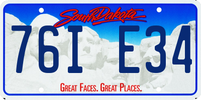 SD license plate 76IE34