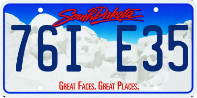 SD license plate 76IE35