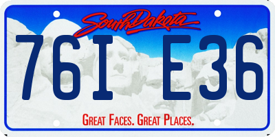SD license plate 76IE36