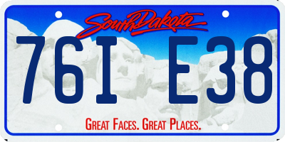SD license plate 76IE38