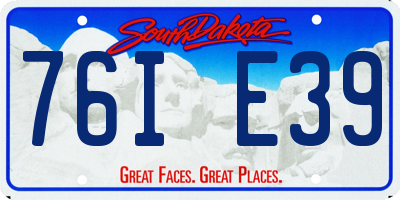 SD license plate 76IE39