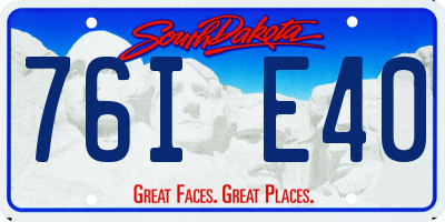 SD license plate 76IE40