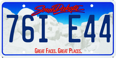 SD license plate 76IE44