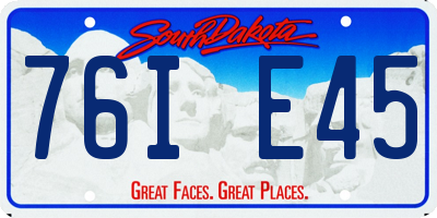 SD license plate 76IE45