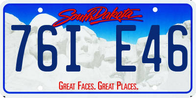 SD license plate 76IE46