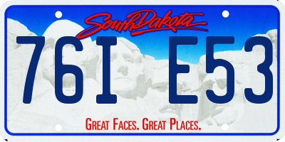 SD license plate 76IE53
