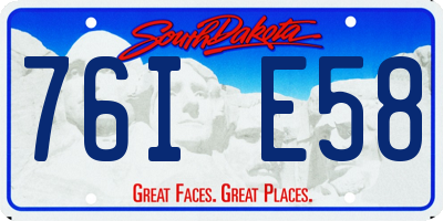 SD license plate 76IE58