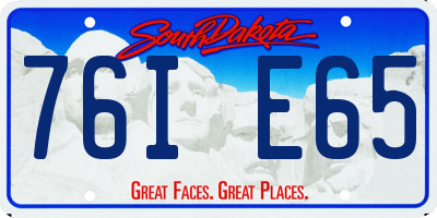 SD license plate 76IE65