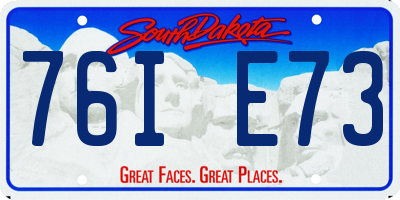 SD license plate 76IE73
