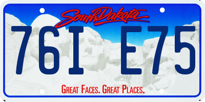 SD license plate 76IE75