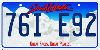 SD license plate 76IE92