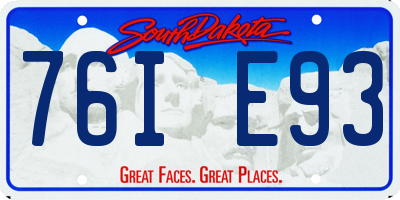 SD license plate 76IE93