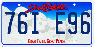 SD license plate 76IE96