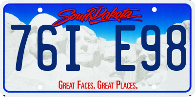 SD license plate 76IE98