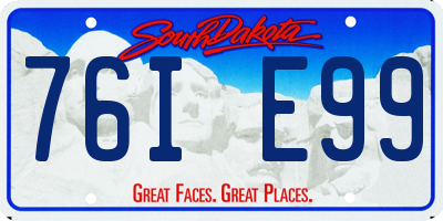 SD license plate 76IE99