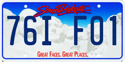 SD license plate 76IF01