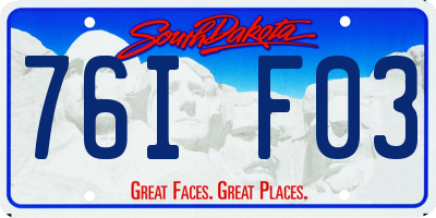 SD license plate 76IF03