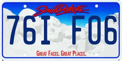 SD license plate 76IF06
