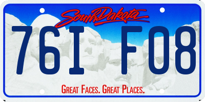 SD license plate 76IF08