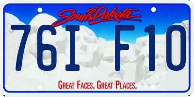 SD license plate 76IF10