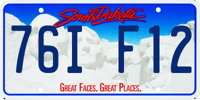 SD license plate 76IF12