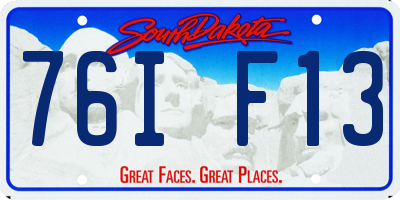 SD license plate 76IF13
